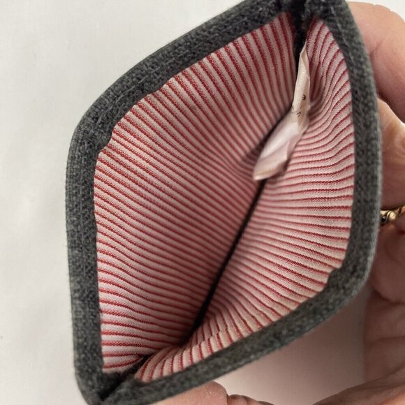 Herschel Slot Card Holder Case Wallet Gray Denim Canvas - Picture 5 of 7